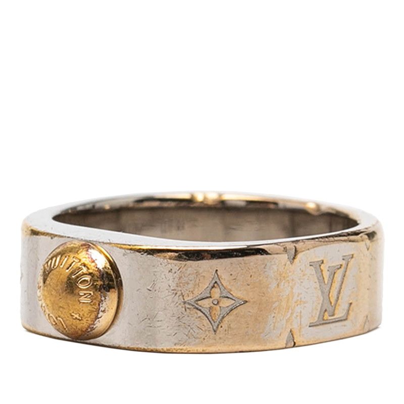 Louis Vuitton Nanogram Ring S Silver Gold Metal Plated
