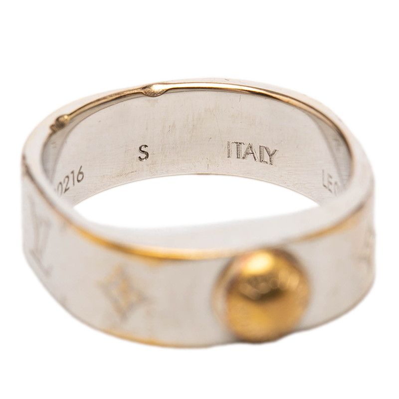 Louis Vuitton Nanogram Ring S Silver Gold Metal Plated