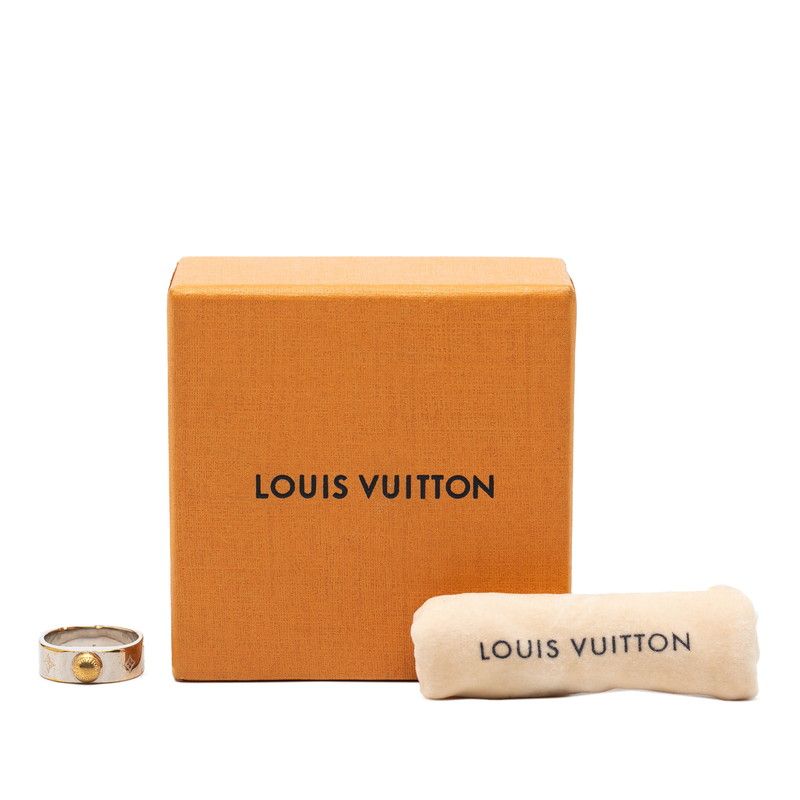 Louis Vuitton Nanogram Ring S Silver Gold Metal Plated