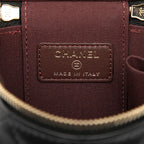 Chanel CC Logo Quilted Mini Vanity Chain Shoulder Bag Black Lambskin — view 5