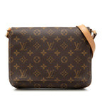Louis Vuitton Monogram Musette Tango Short Shoulder Bag Brown Leather