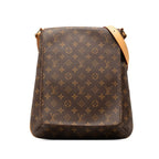 Louis Vuitton Monogram Musette Crossbody Shoulder Bag Brown Leather