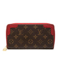 Louis Vuitton Monogram Zippy Wallet Retiro Brown Cerise Leather