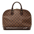 Louis Vuitton Damier Alma PM Handbag Brown Leather