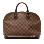 Louis Vuitton Damier Alma PM Handbag Brown Leather