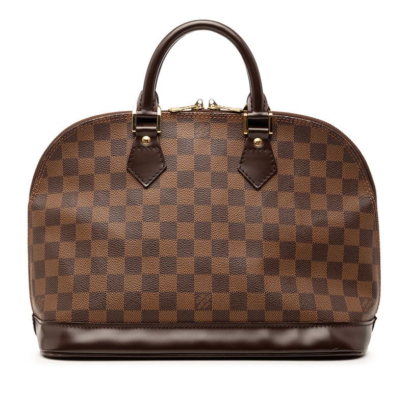 Louis Vuitton Damier Alma PM Handbag Brown Leather