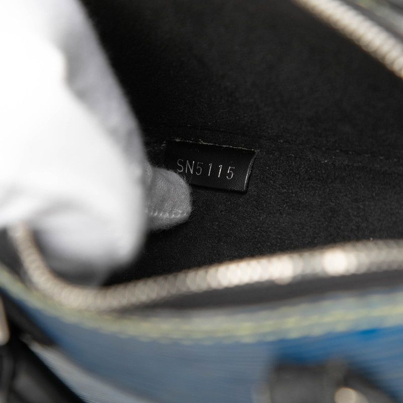 Louis Vuitton Epi Denim Nano Alma 2-Way Shoulder Bag Blue Black Leather — view 6