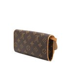 Louis Vuitton Monogram Pochette Twin PM Shoulder Bag Brown Leather — view 2