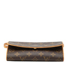 Louis Vuitton Monogram Pochette Twin PM Shoulder Bag Brown Leather — view 3