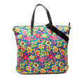 Prada Floral Tote Shoulder Bag 2-Way Blue Pink Multicolor Nylon Leather