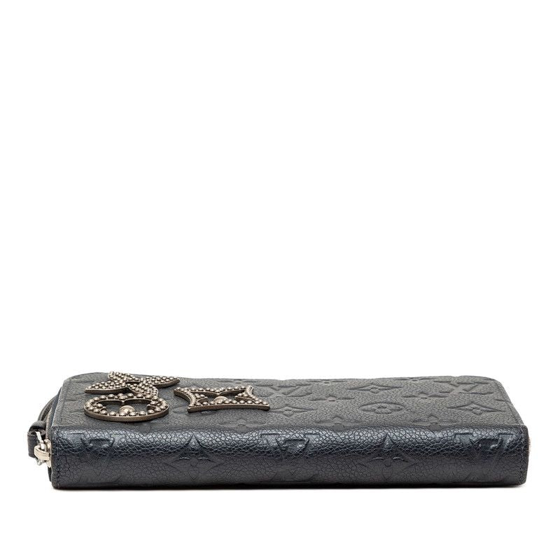Louis Vuitton Monogram Empreinte Zippy Wallet Flower Studs Marine Metal — view 3