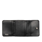 Prada Trifold Wallet Mini Black Vitello Daino Leather — view 4