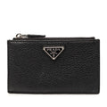 Prada Card Case Coin Fragment Black Leather