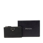 Prada Card Case Coin Fragment Black Leather — view 6