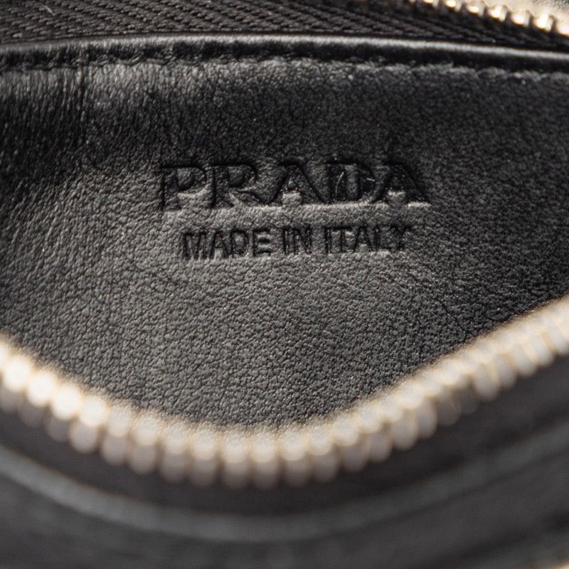 Prada Card Case Coin Fragment Black Leather — view 5