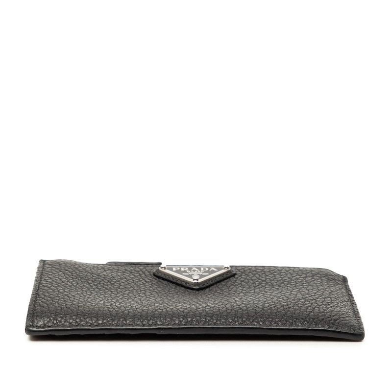 Prada Card Case Coin Fragment Black Leather — view 3