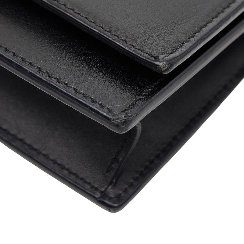 Saint Laurent YSL Logo Tassel Chain Wallet Shoulder Bag Black Leather 1 — view 5