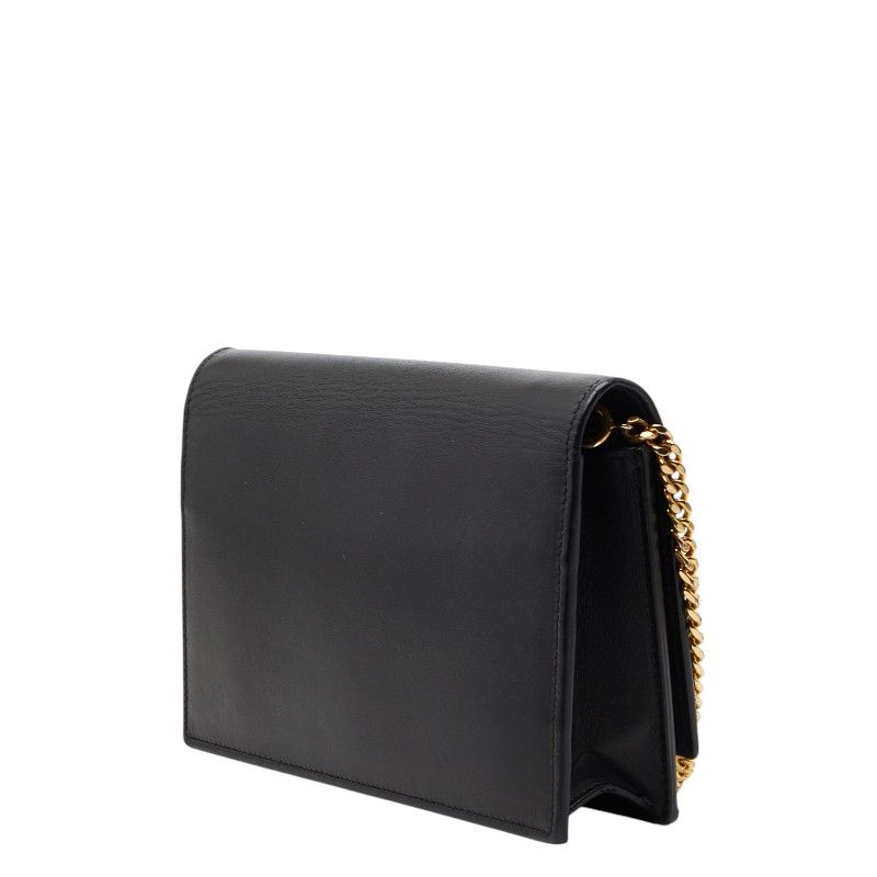 Saint Laurent YSL Logo Tassel Chain Wallet Shoulder Bag Black Leather 1 — view 2