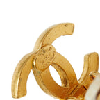 Chanel CC Logo Faux Pearl Swing Earrings Metal 1 — view 4