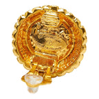 Chanel CC Logo Earrings Gold Plated Stone 1 — view 3