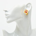 Chanel CC Logo Diamond Vintage Earrings Gold Plated 1 — view 5