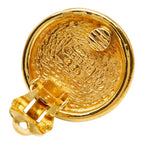 Chanel CC Logo Round Circle Earrings Gold Plated 1 — view 3