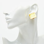 Celine Square Earrings Gold Plated Enamel 1 — view 5