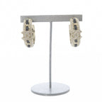 Chanel CC Logo Hoop Earrings Gold Color Black