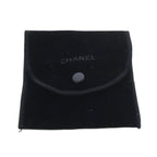 Chanel CC Logo Hoop Earrings Gold Color Black — view 8