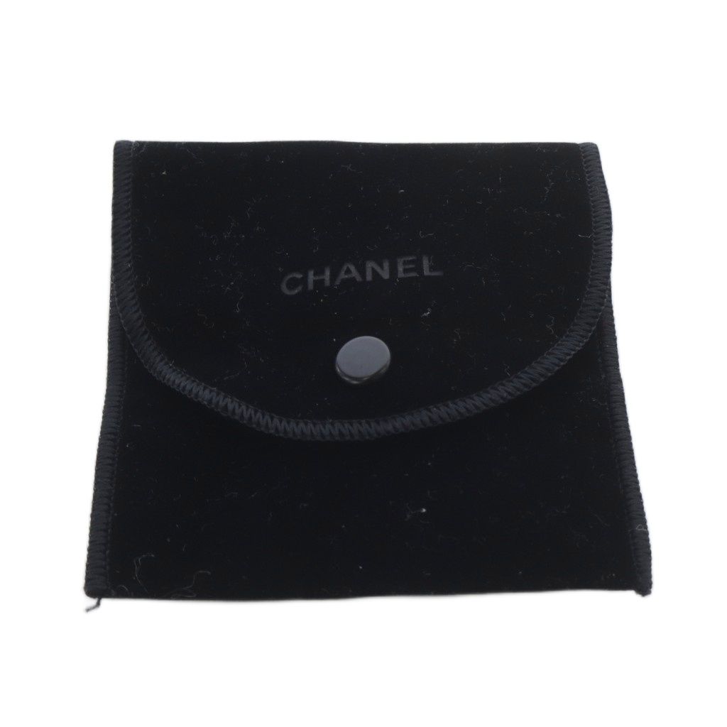 Chanel CC Logo Hoop Earrings Gold Color Black — view 8