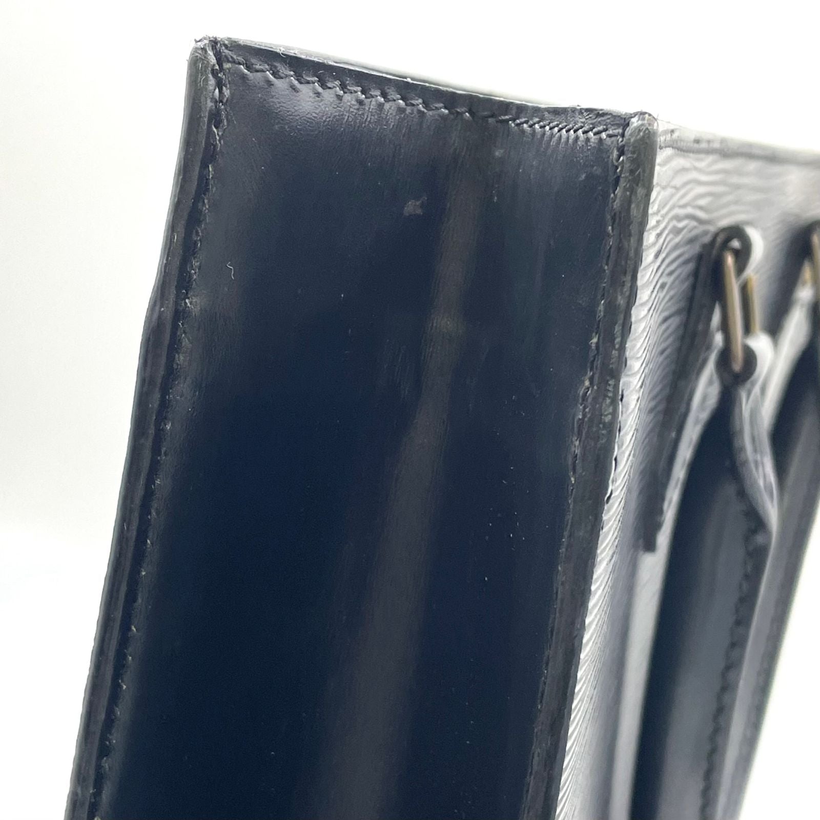 Louis Vuitton Sac Plat Epi Noir Leather Black Tote Gold — view 6