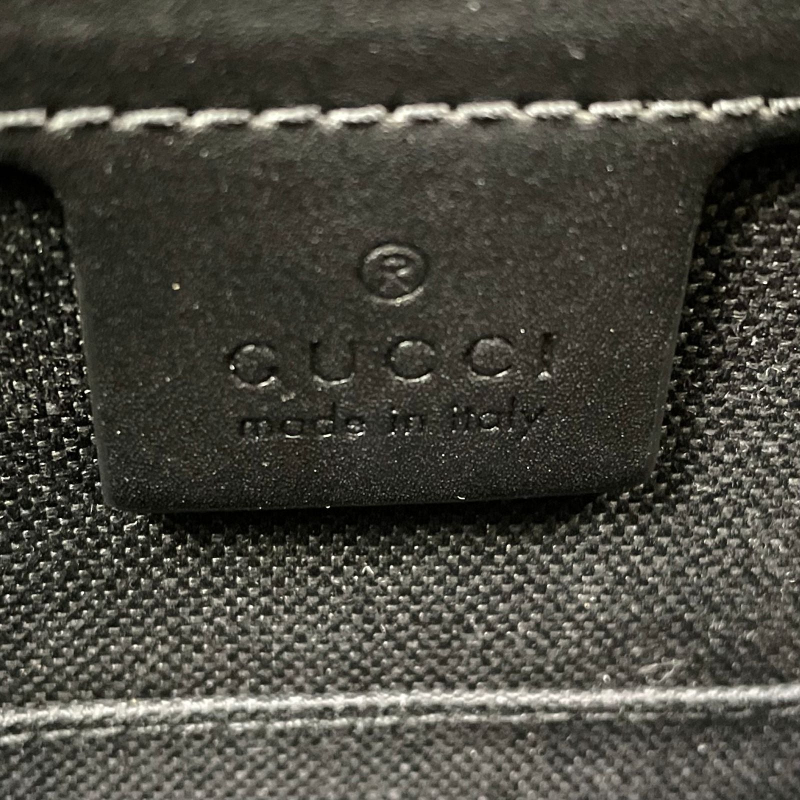 Gucci GG Supreme Shoulder Strap Leather Gray Black Business Bag Silver — view 4