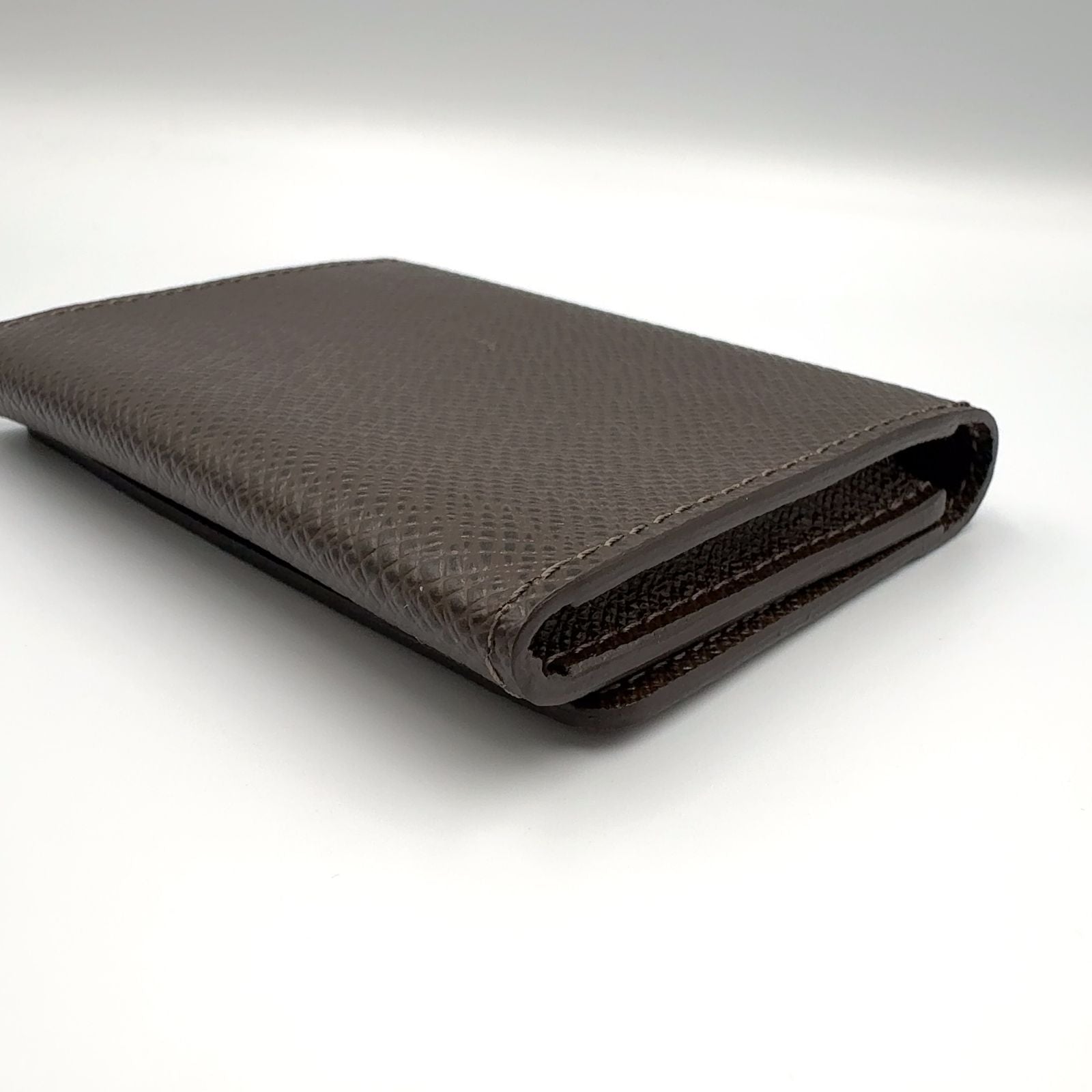 Louis Vuitton Amberop Carte de Visite Taiga Initial Leather Brown Card Case — view 5