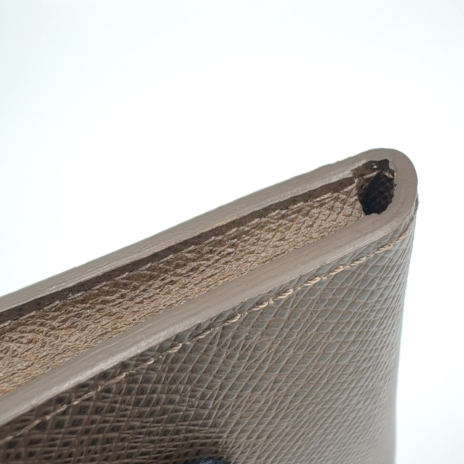 Louis Vuitton Amberop Carte de Visite Taiga Initial Leather Brown Card Case — view 7