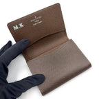 Louis Vuitton Amberop Carte de Visite Taiga Initial Leather Brown Card Case — view 3