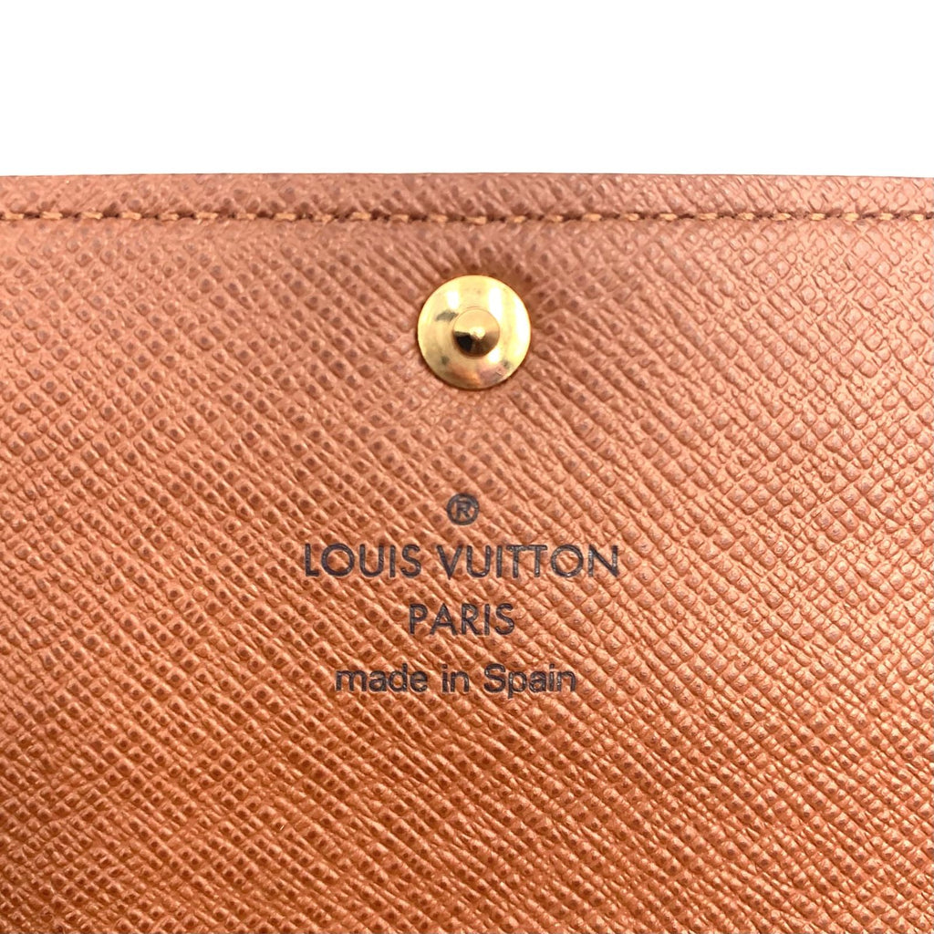Louis Vuitton Pochette Porte-Monnaie Cles Monogram Brown Bifold Wallet Gold — view 4