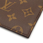 Louis Vuitton Slim Purse Monogram Leather Brown Black Wallet Gold — view 6