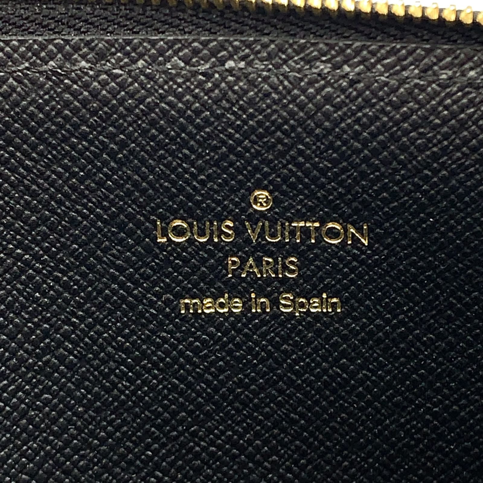 Louis Vuitton Slim Purse Monogram Leather Brown Black Wallet Gold — view 4