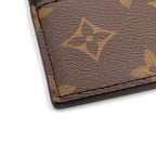 Louis Vuitton Slim Purse Monogram Leather Brown Black Wallet Gold — view 7