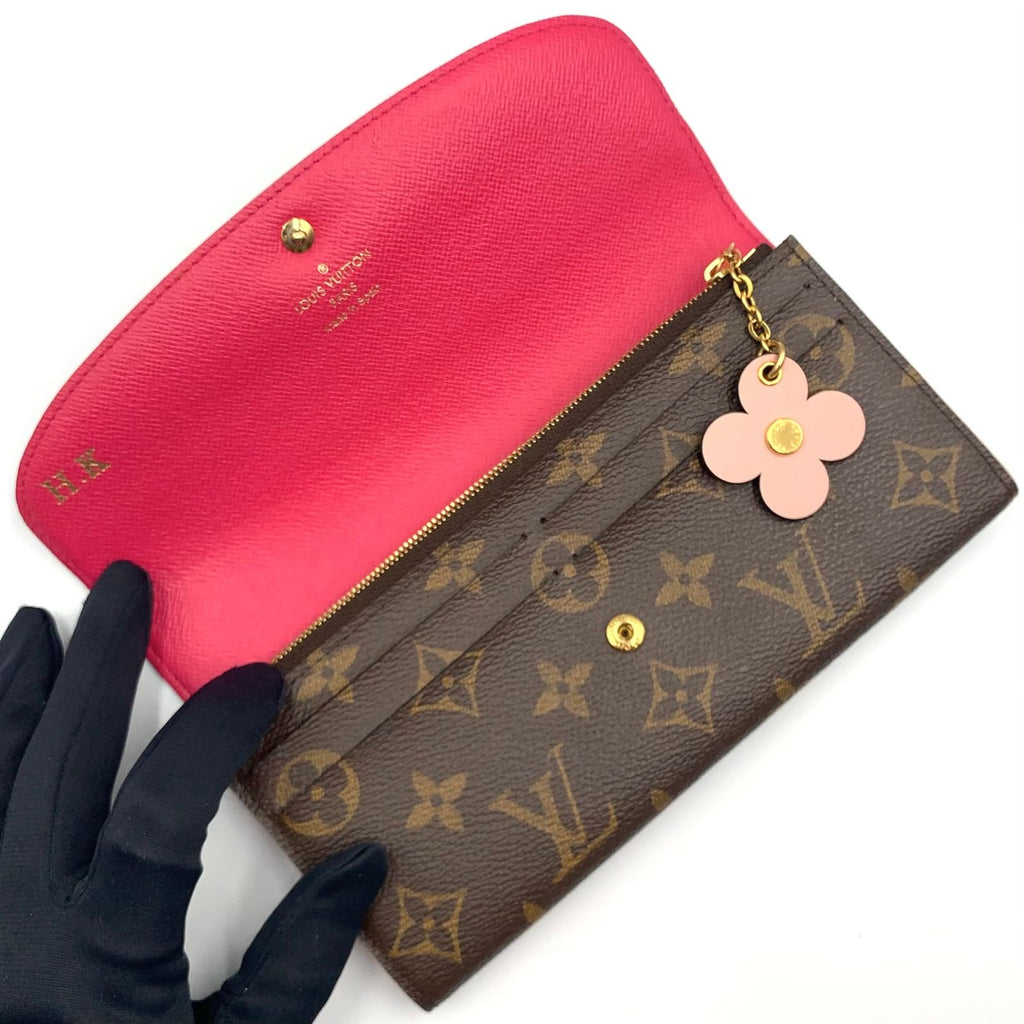 Louis Vuitton Portefeuille Emily Monogram Leather Brown Light Pink Bifold — view 3