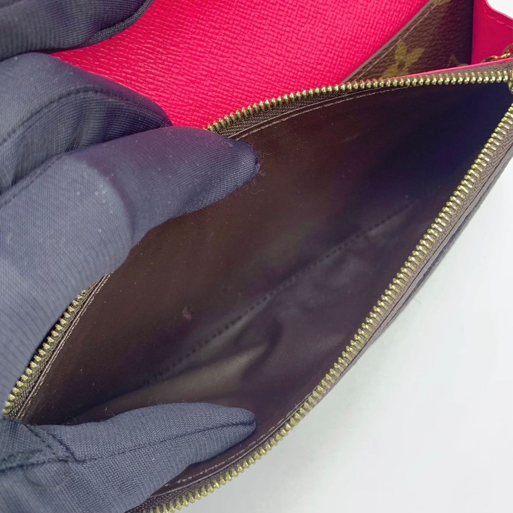 Louis Vuitton Portefeuille Emily Monogram Leather Brown Light Pink Bifold — view 7