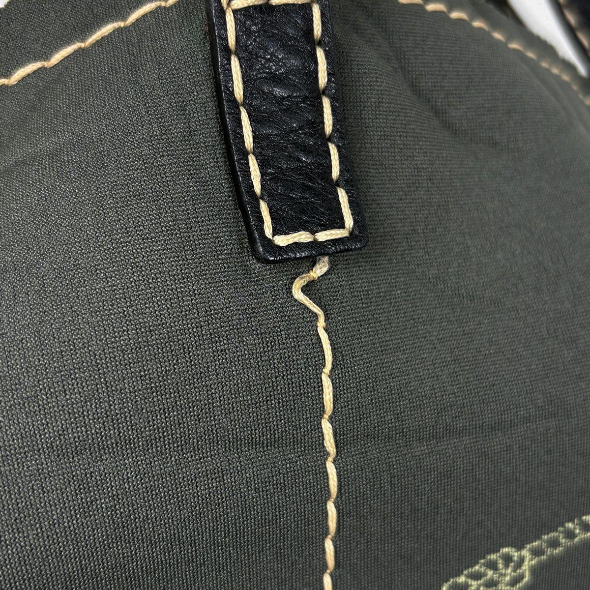 Prada Logo Tote Neoprene Fabric Khaki — view 5