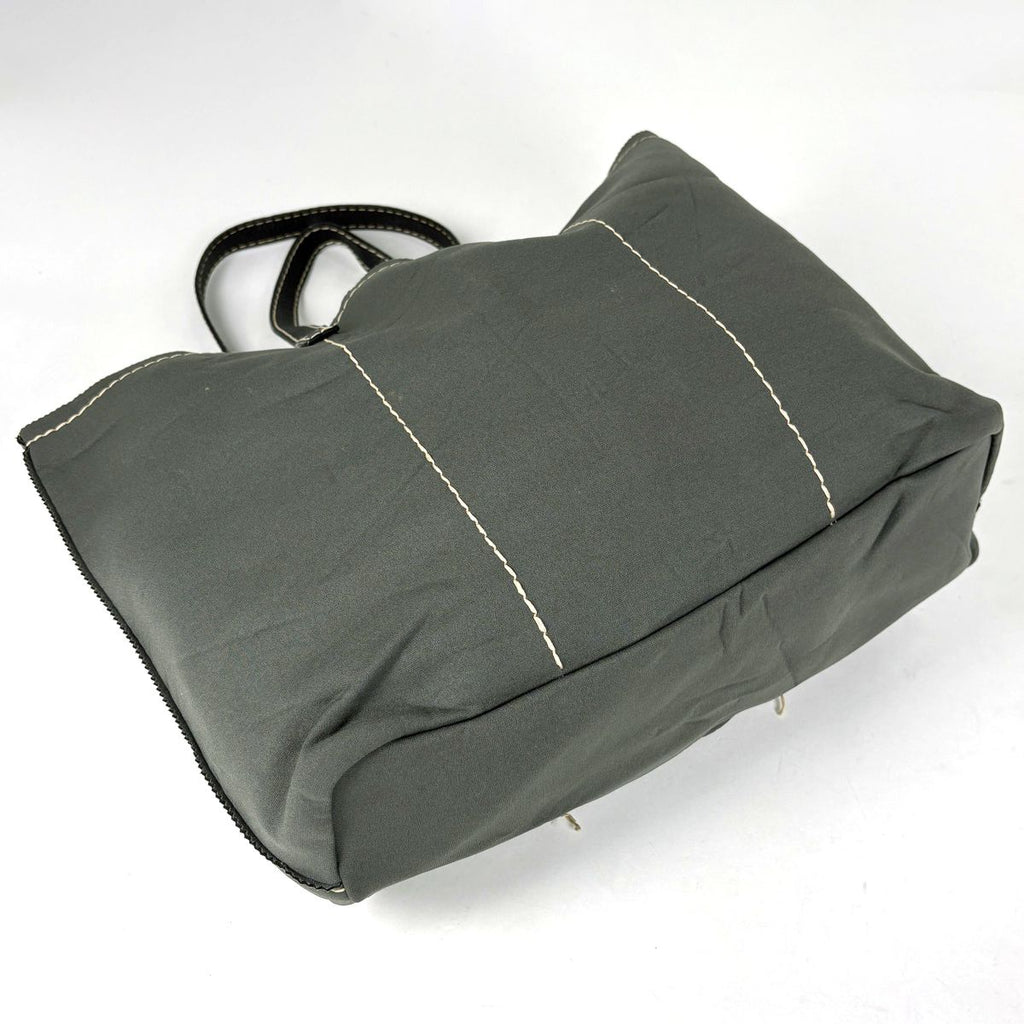 Prada Logo Tote Neoprene Fabric Khaki — view 2