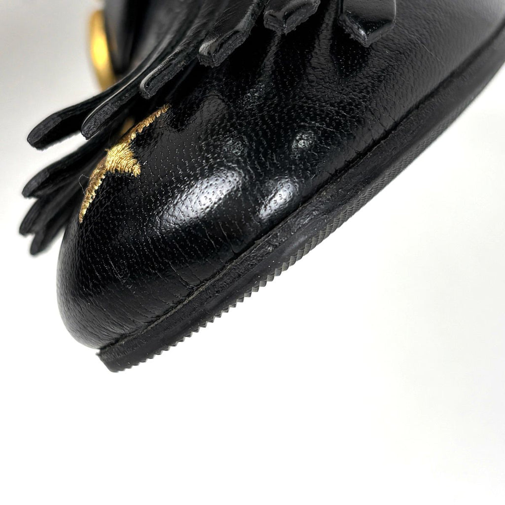 Gucci GG Marmont Side Zip Short Boots Star Bi Embroidery Shoes Leather Black — view 7