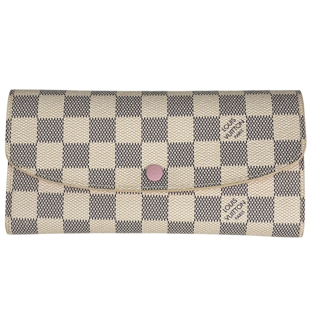 Louis Vuitton Portefeuille Emily Wallet Damier Azur White Rose Ballerine