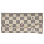 Louis Vuitton Portefeuille Emily Wallet Damier Azur White Rose Ballerine
