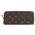 Louis Vuitton Portefeuille Clemence Zip Around Wallet Monogram Brown Rose