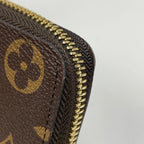 Louis Vuitton Portefeuille Clemence Zip Around Wallet Monogram Brown Rose — view 4