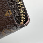 Louis Vuitton Portefeuille Clemence Zip Around Wallet Monogram Brown Rose — view 3