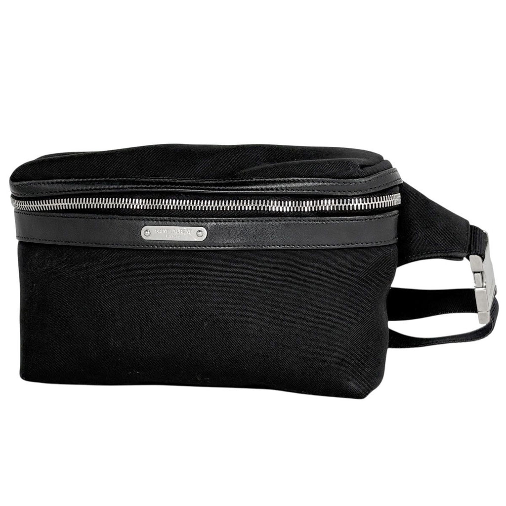 Saint Laurent Paris City Belt Bag Canvas Black